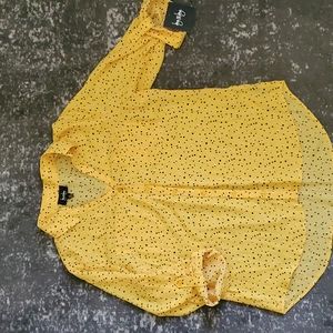 Button down rolled cuff blouse